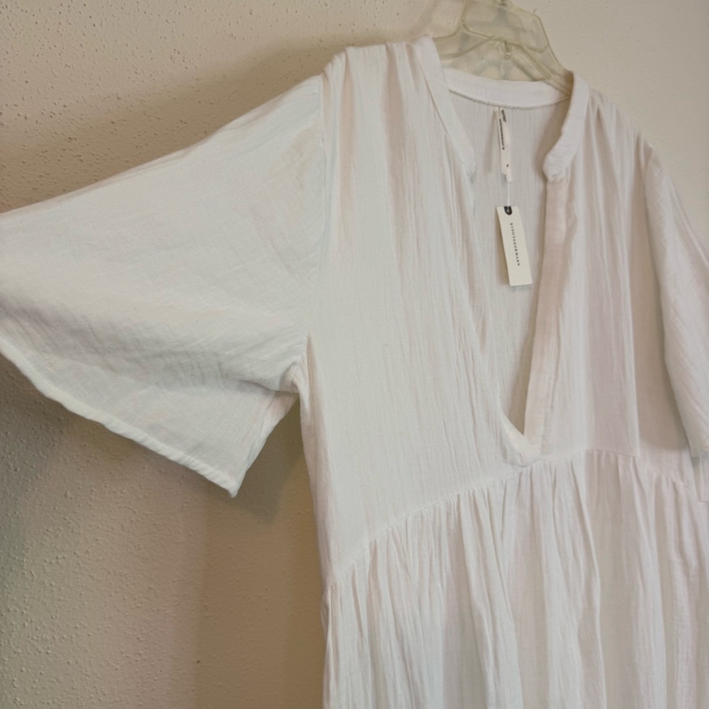 NWT ANTHROPOLOGIE The Kallie Flowy Tiered Maxi Gauzy Dress White Sz: XL - Picture 5 of 16